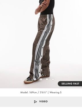 adidas Audi real Giraffe Print Track Pants with White Side Stripes